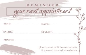SALON SERVICE APPOINTMENT PAD