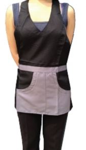 APRON 2 TONE BLK/SIL