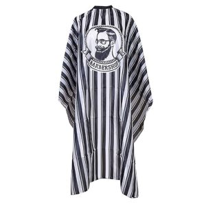 BARBERSHOP CAPE BLACK STRIPE