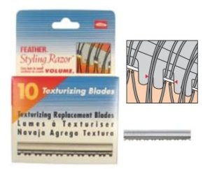 FEATHER TEXTURIZING PK10 BLADES W/COMB GUARD