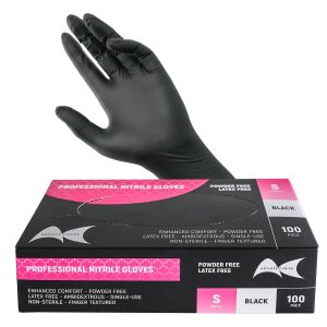 NITRILE BLACK GLOVES - SMALL