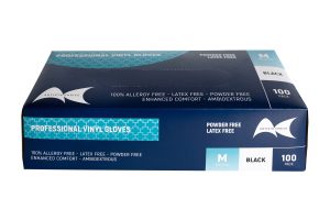 VINYL BLACK GLOVES - MEDIUM