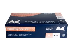 VINYL BLACK GLOVES - X-LARGE