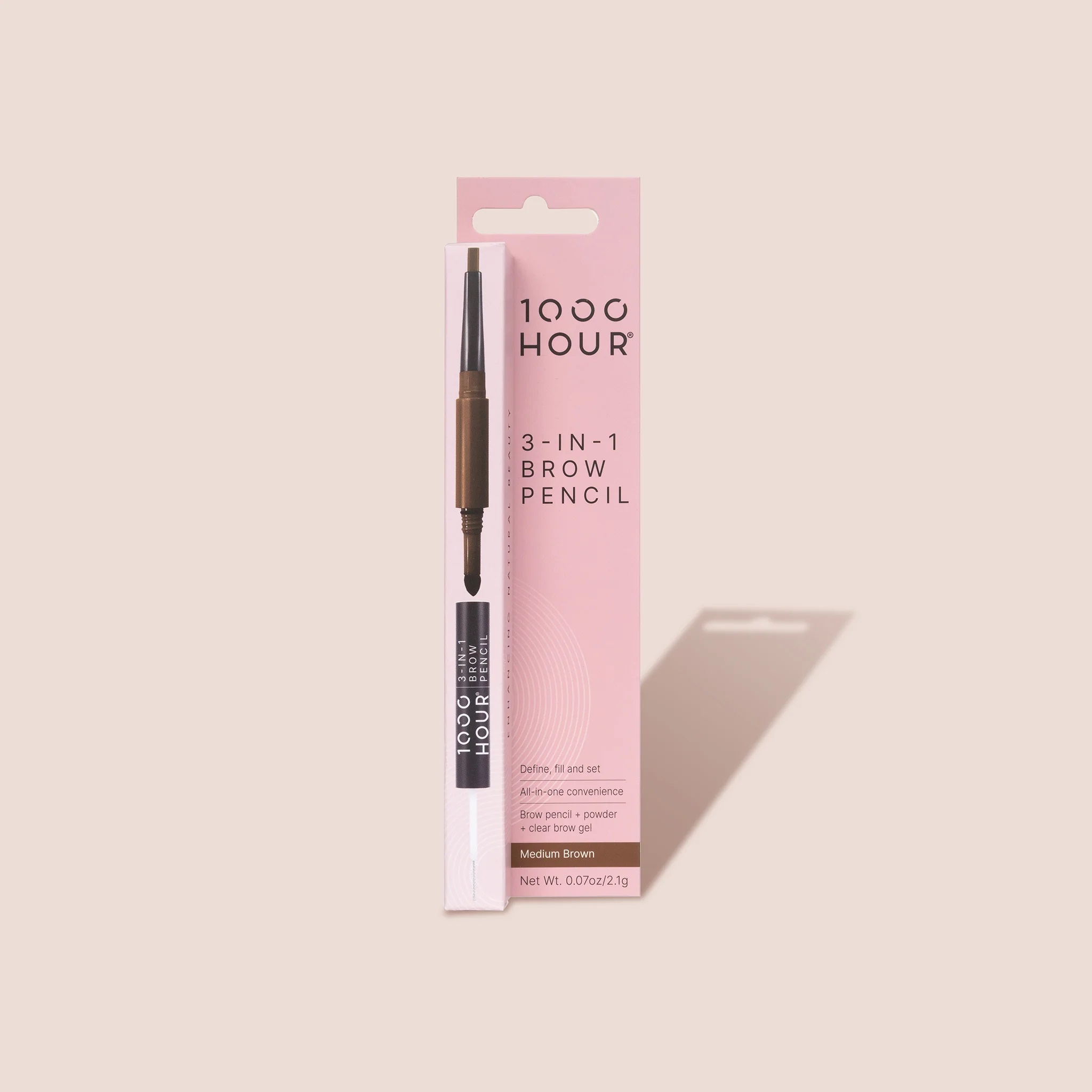 1000HR 3-IN-1 BROW PENCIL MED BRN