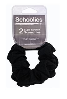 SCHOOLIES SCRUNCHIES BLACK (2PC)