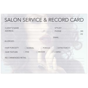 SALON RECORD CARDS PK100