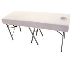 COUCH COVER WHITE W/FACE HOLE